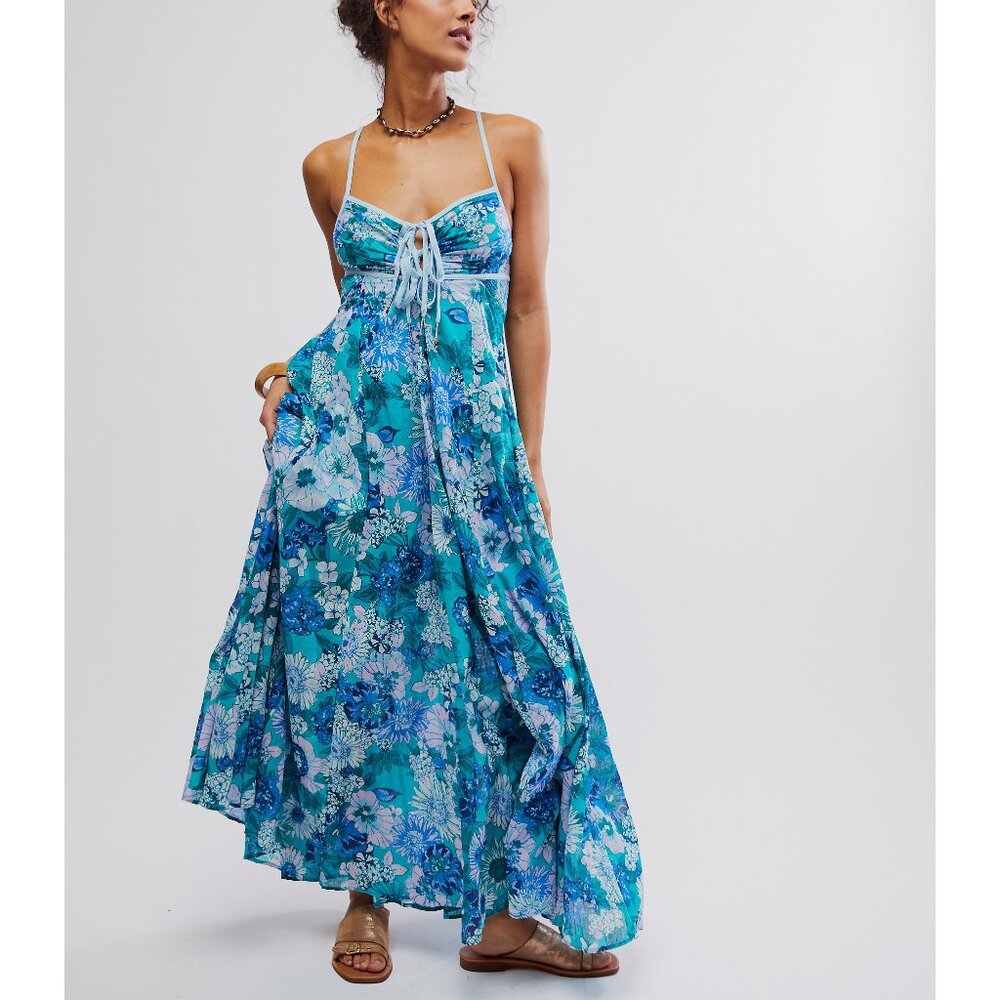 Floral Blue Maxi Dress